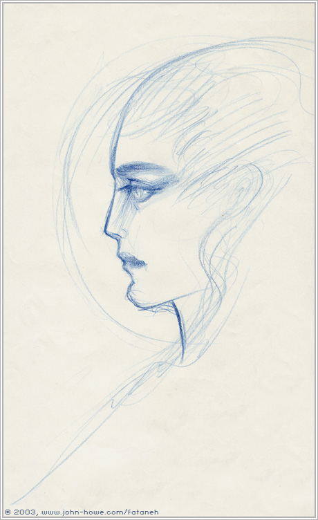 Profile in blue pencil