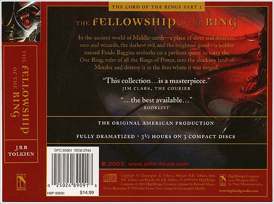 The Lord of the Rings Part 1: The Fellowship of the Ring - Highbridge audio edition/back