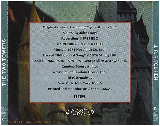 Random House Audio: The Two Towers - CD (jewel case back)