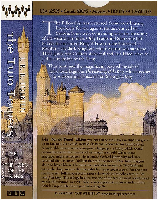 Random House Audio: The Two Towers - cassettes (back)