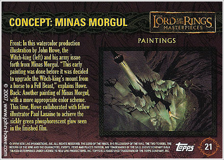 Topps Collectable Card - Minas Morgul (back)